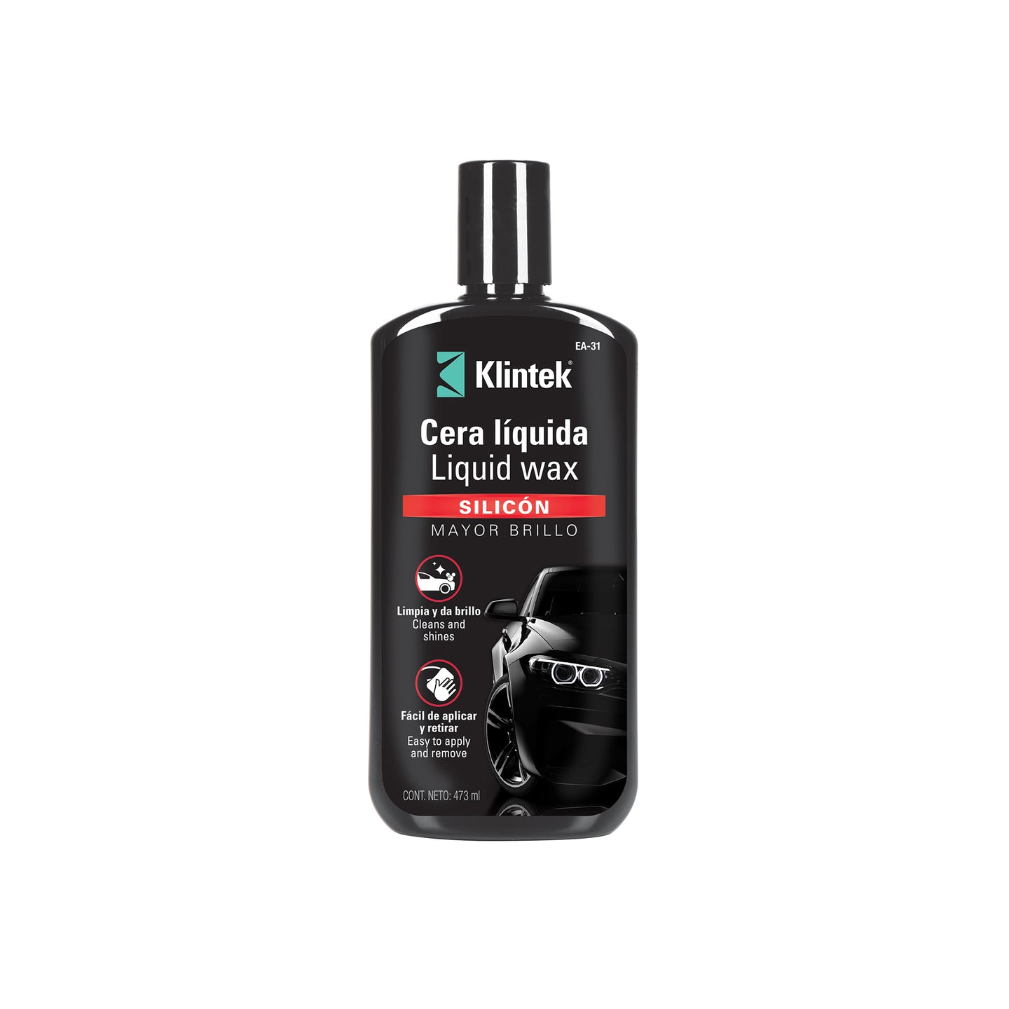 EA-31 Cera líquida de silicón para auto, 473 ml, KLINTEK