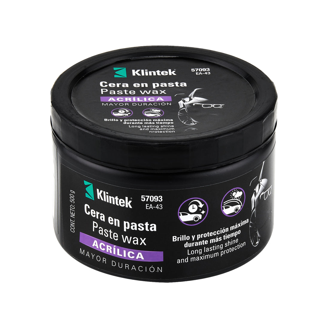 EA-43 Cera pasta acrílica para auto, 500 g, KLINTEK