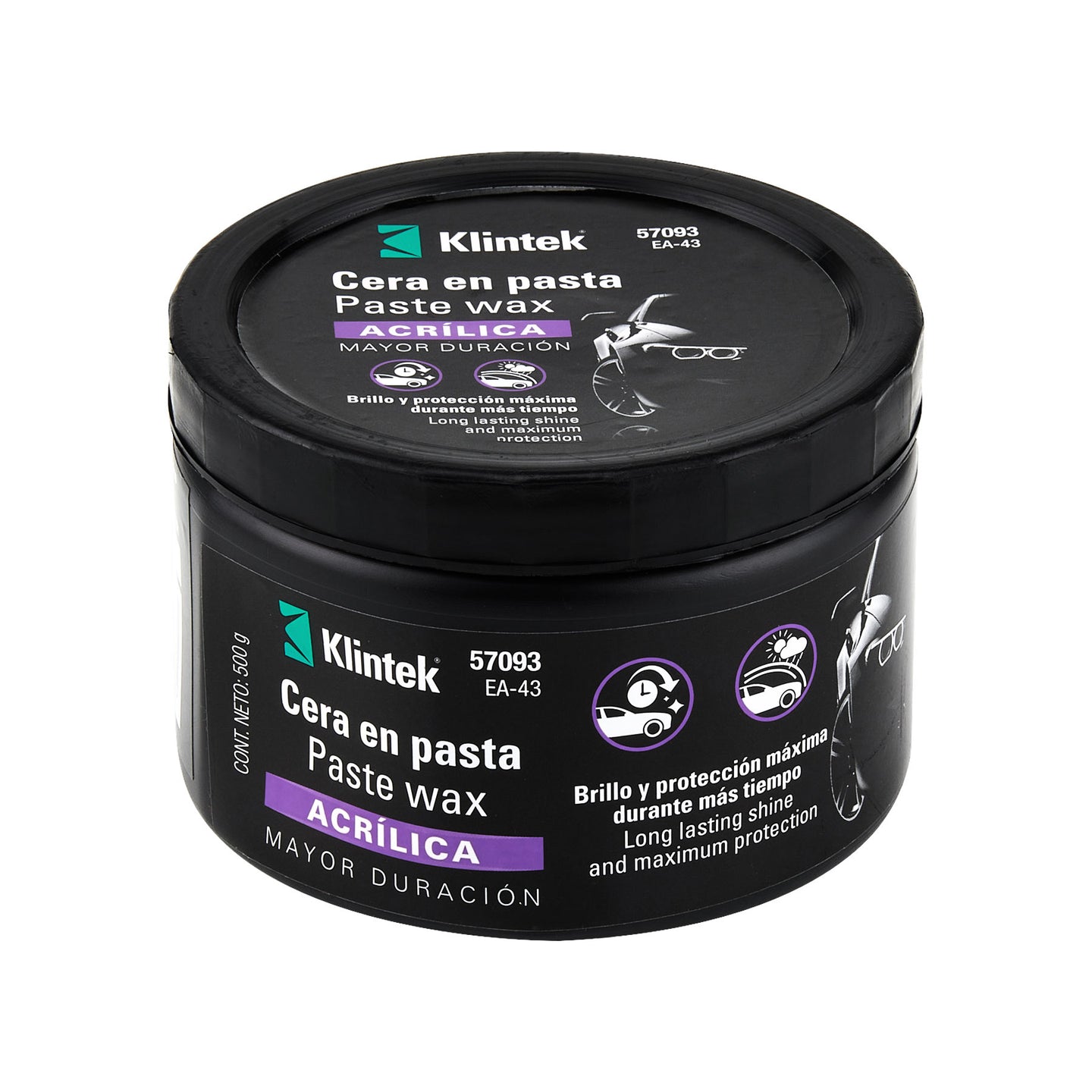 EA-43 Cera pasta acrílica para auto, 500 g, KLINTEK