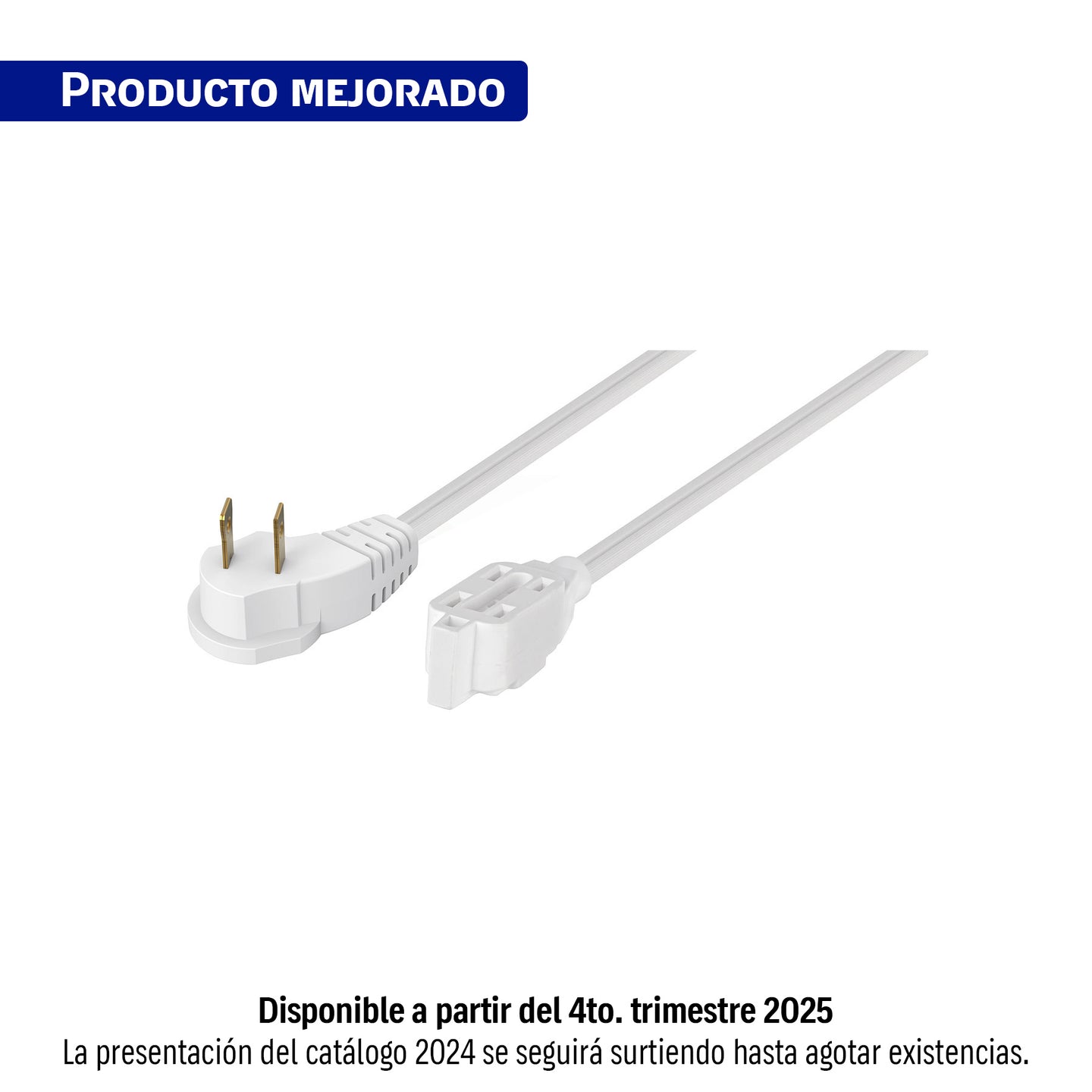 ED-4B Extensión eléctrica doméstica 4 m clavija plana, blanca