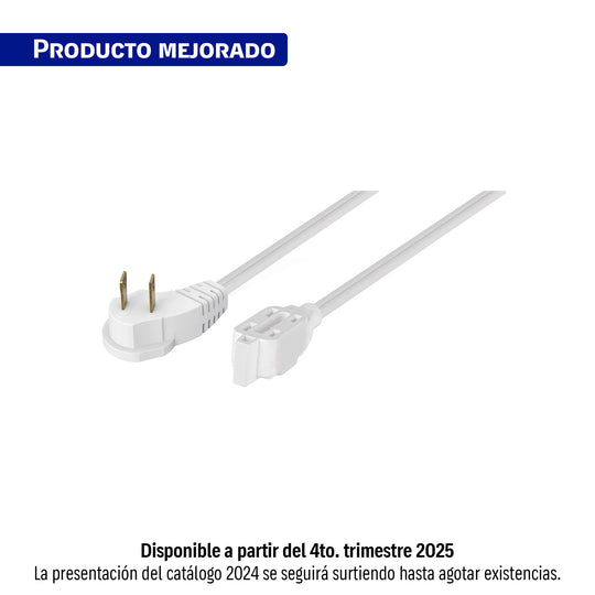 ED-4B Extensión eléctrica doméstica 4 m clavija plana, blanca