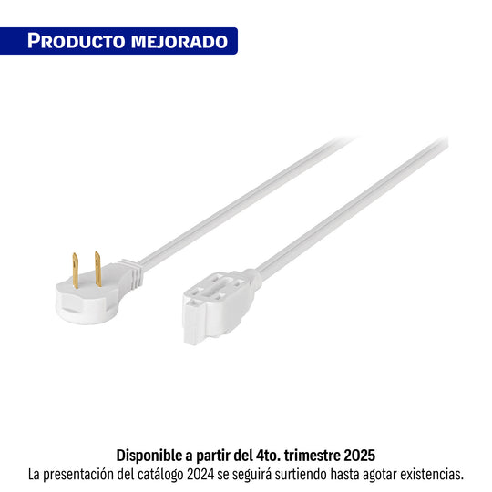ED-5B Extensión eléctrica doméstica 5 m clavija plana, blanca
