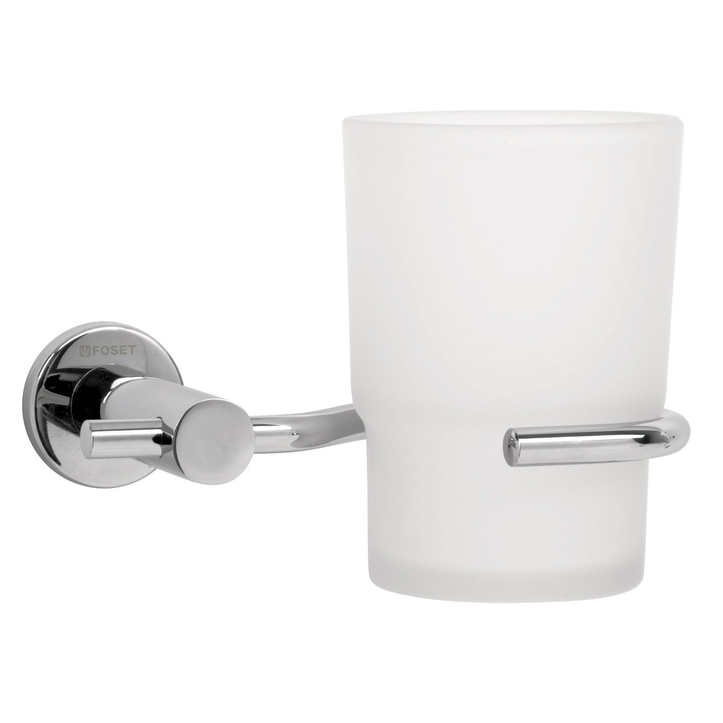 ELA-71 Portavaso cepillero cromo con vaso de vidrio, FOSET ELEMENT