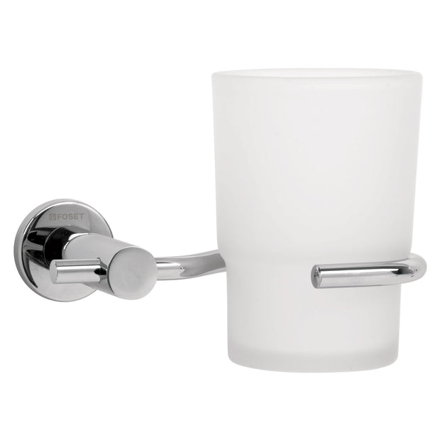 ELA-71 Portavaso cepillero cromo con vaso de vidrio, FOSET ELEMENT
