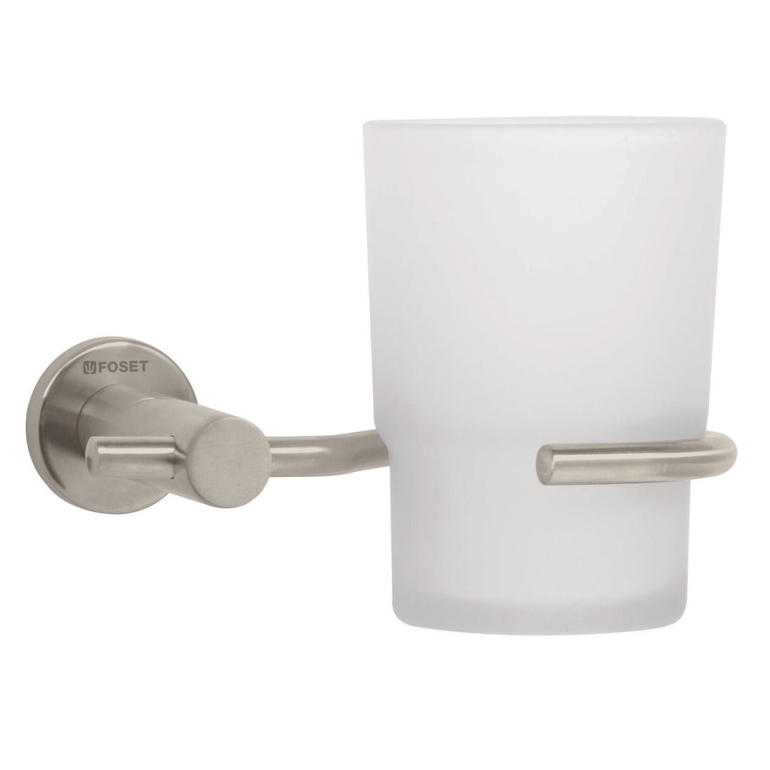 ELA-71N Portavaso cepillero satín con vaso de vidrio, FOSET ELEMENT