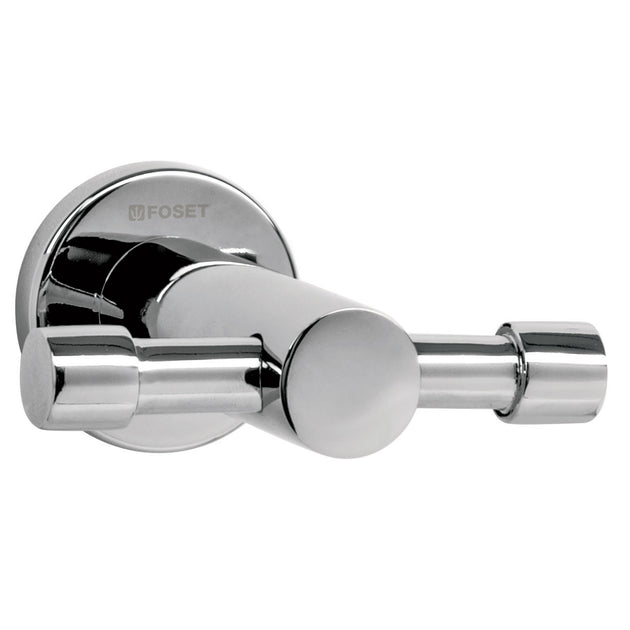 ELA-73 Gancho doble metálico cromo para toallas, FOSET ELEMENT