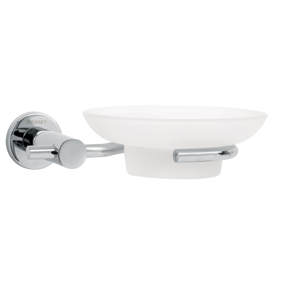 ELA-74 Jabonera metálica cromo con plato de vidrio, FOSET ELEMENT