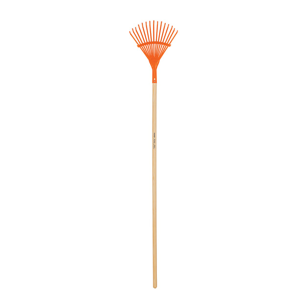 EM-15 Escoba metálica para jardín, curva, 15 dientes, mango 48"