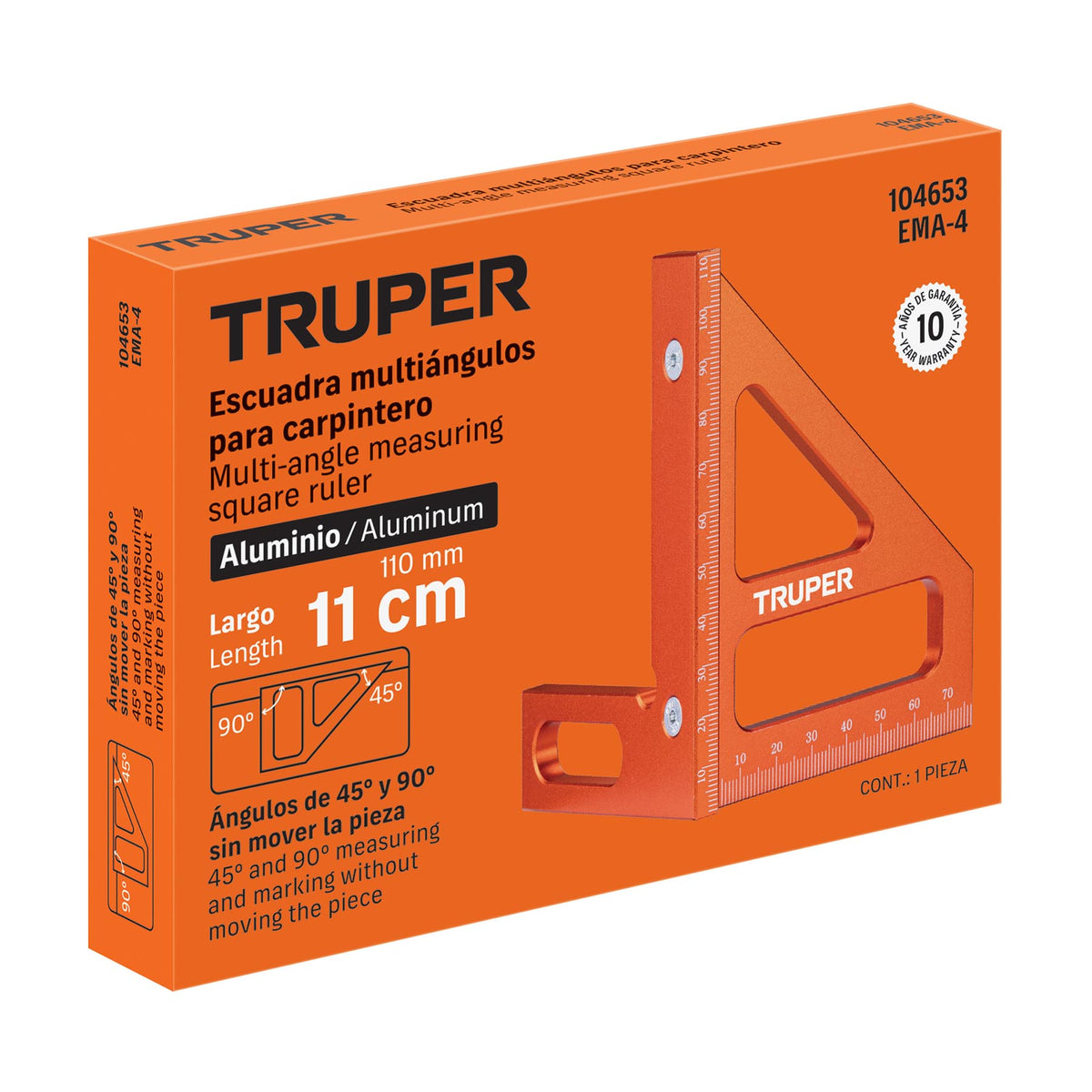 Esmeril Angular Truper EMA-4 4" 720W | Corte y Desbaste Industrial