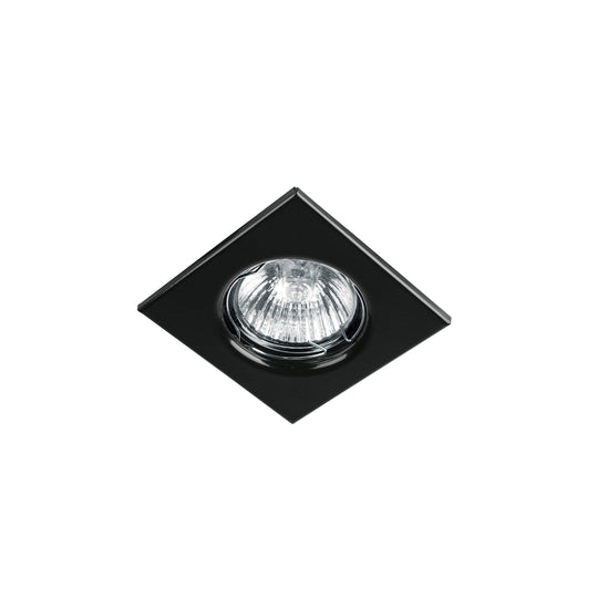 EMP-111S Luminario cuadrado negro spot fijo, lámpara no incluida