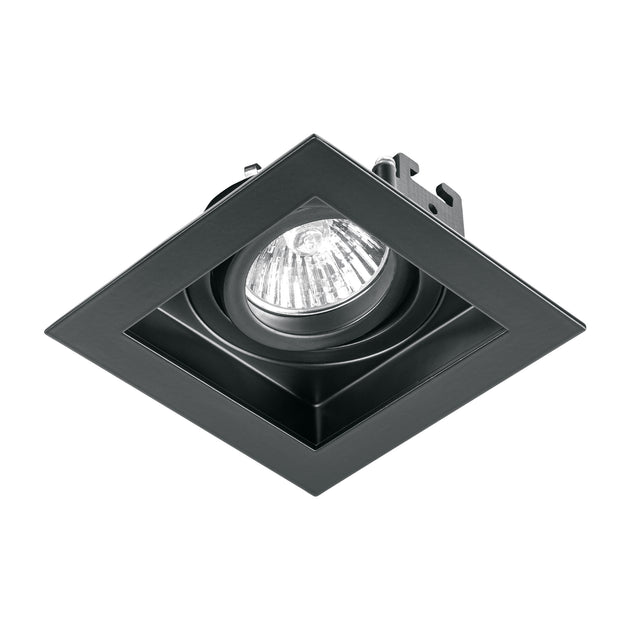 EMP-711S Luminario empotrable con 1 spot dirigible, negro, VOLTECK
