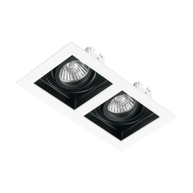 EMP-720S Luminario empotrable con 2 spots dirigibles, blanco, VOLTECK