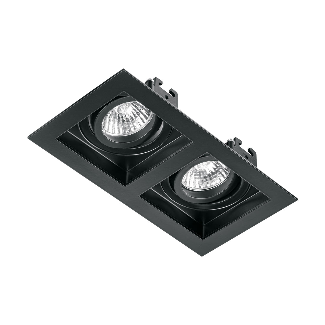 EMP-721S Luminario empotrable con 2 spots dirigibles, negro, VOLTECK