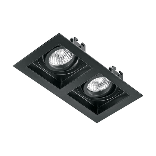 EMP-721S Luminario empotrable con 2 spots dirigibles, negro, VOLTECK