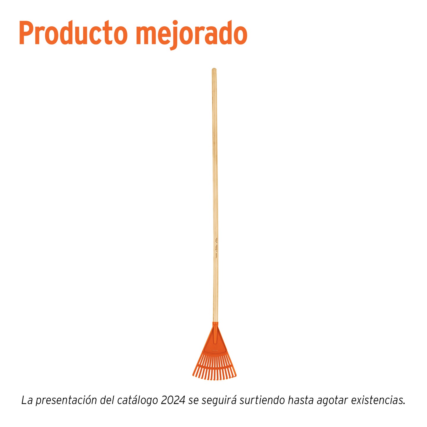 EP-15 Escoba plástica para jardín, rígida, 15 dientes, mango 48"