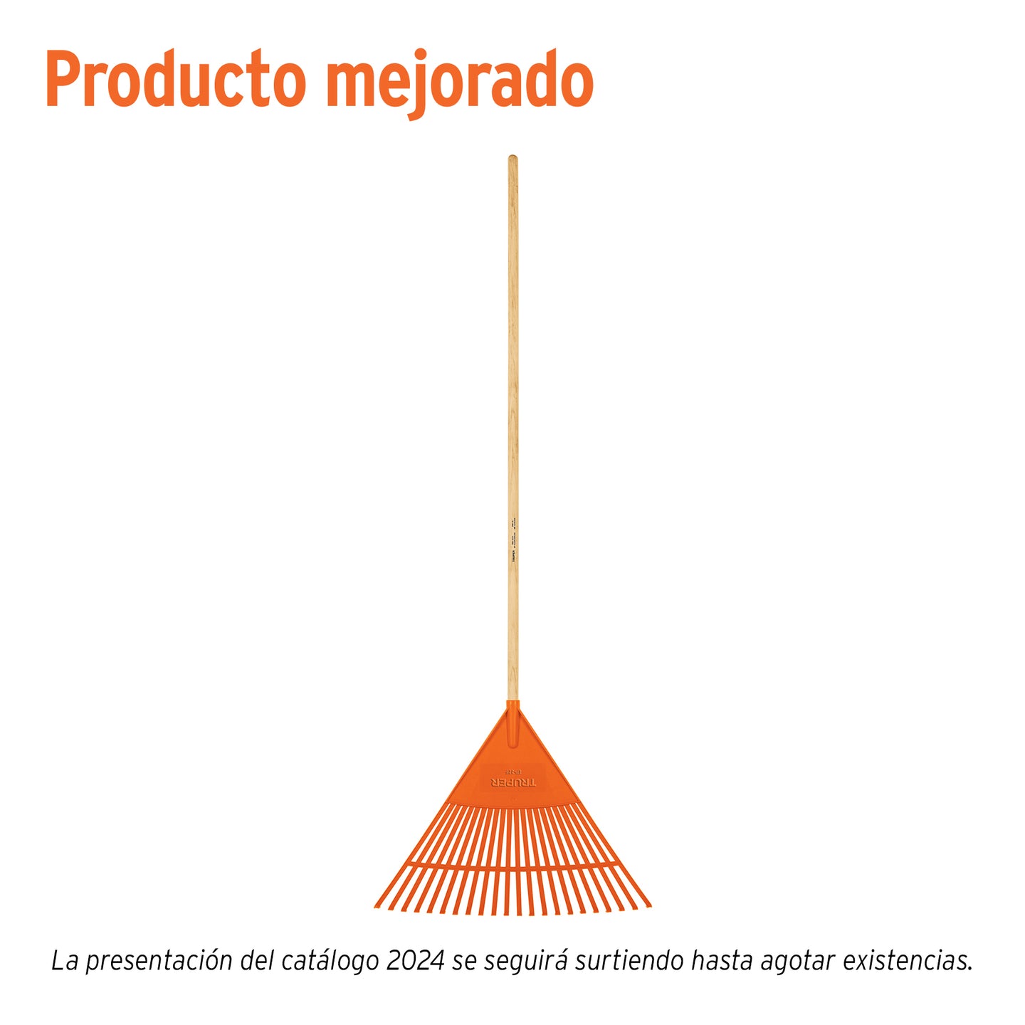 EP-22F Escoba plástica flexible para jardín, 22 dientes, mango 48"