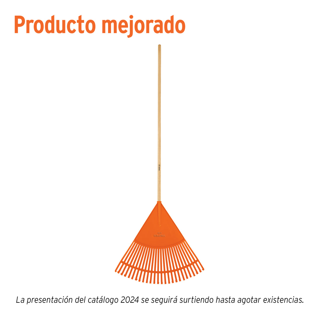 EP-26F Escoba plástica flexible para jardín, 26 dientes, mango 48"