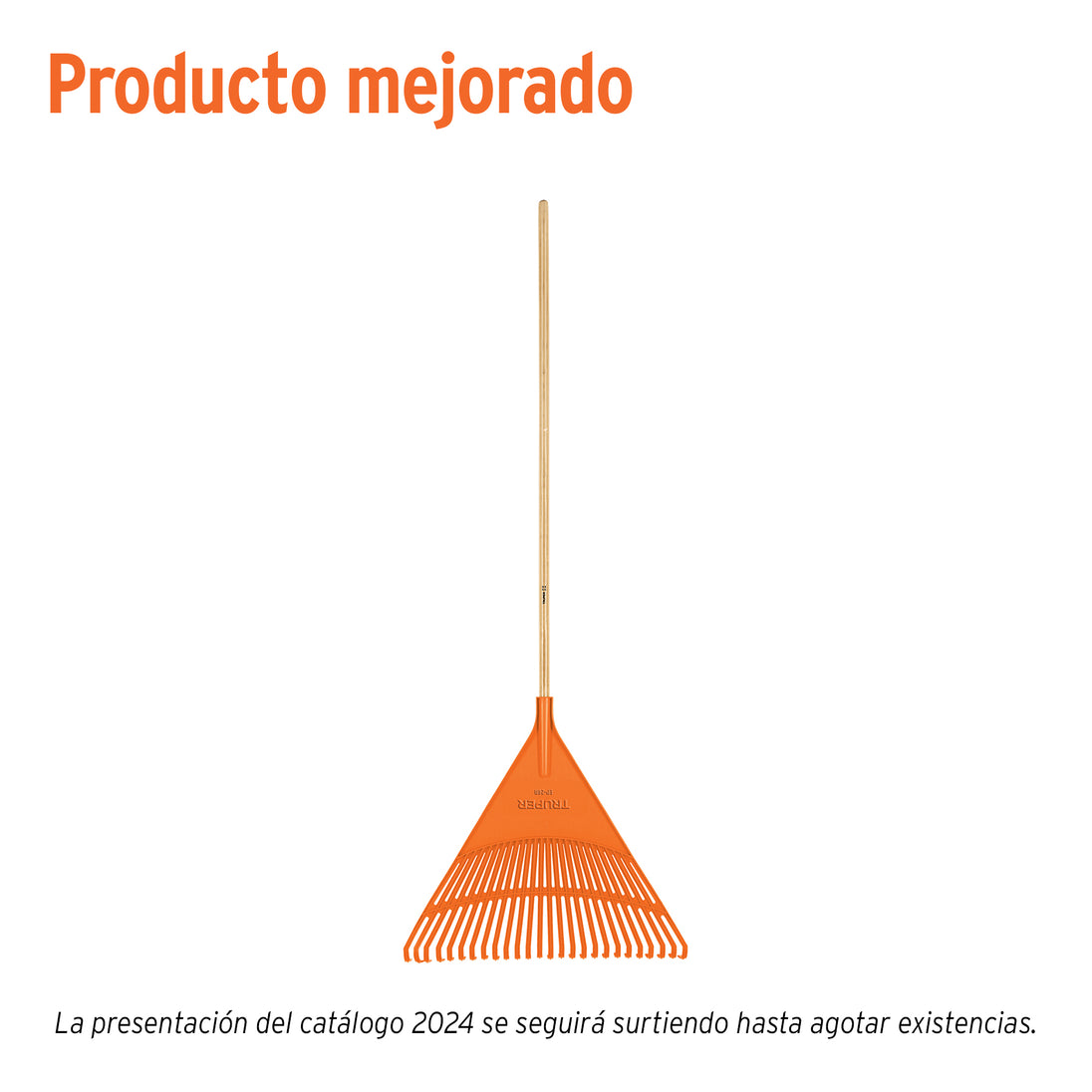 EP-26R Escoba plástica rígida para jardín, 26 dientes, mango 48"