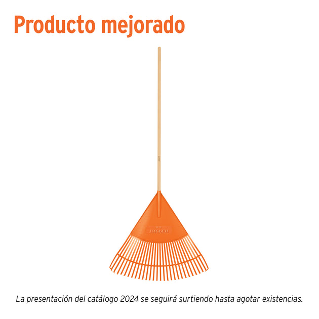 EP-30 Escoba plástica para jardín, flexible, 30 dientes, mango 48"