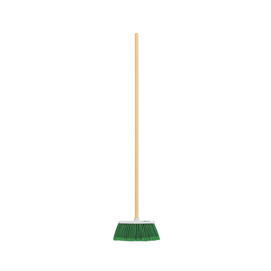 ES-140C Escoba chica tipo cepillo, cerdas de PVC, bastón de madera