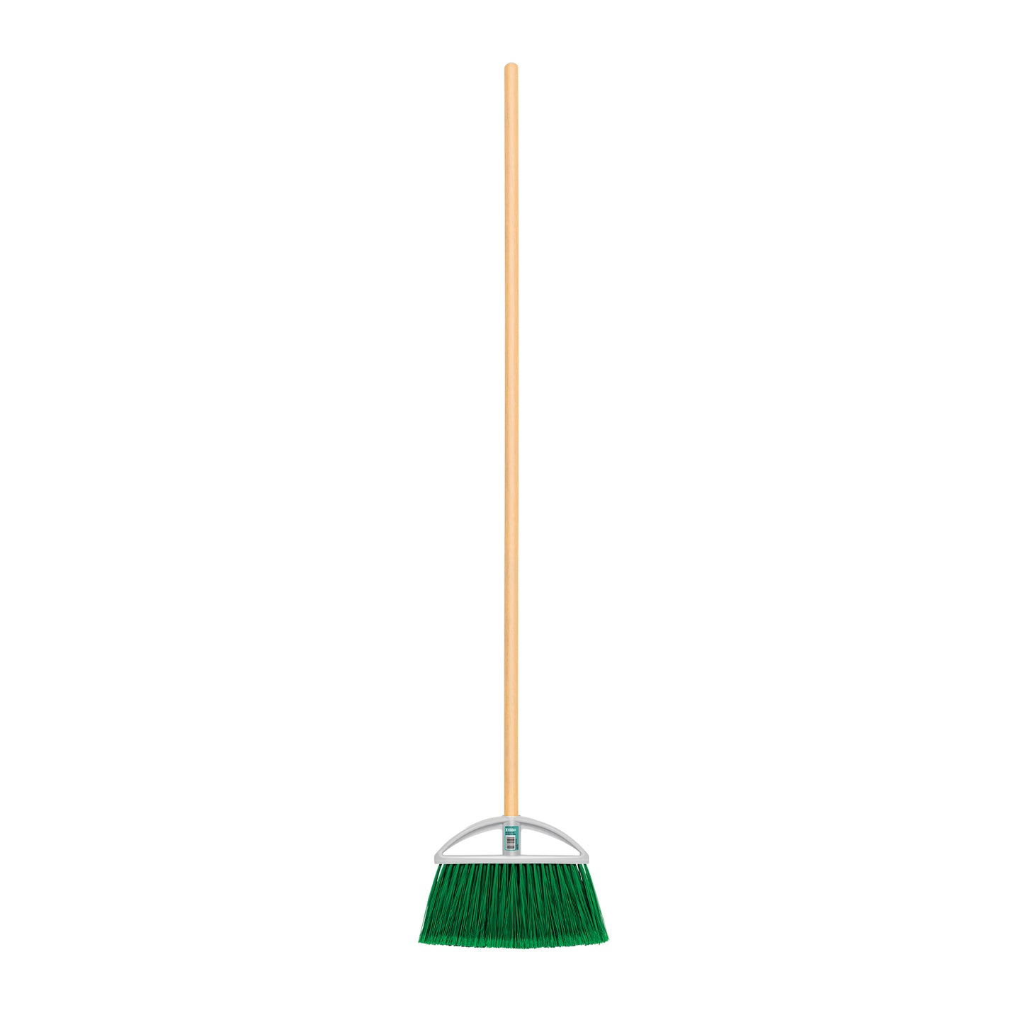 ES-160A Escoba chica tipo abanico, cerdas de PVC, bastón de madera