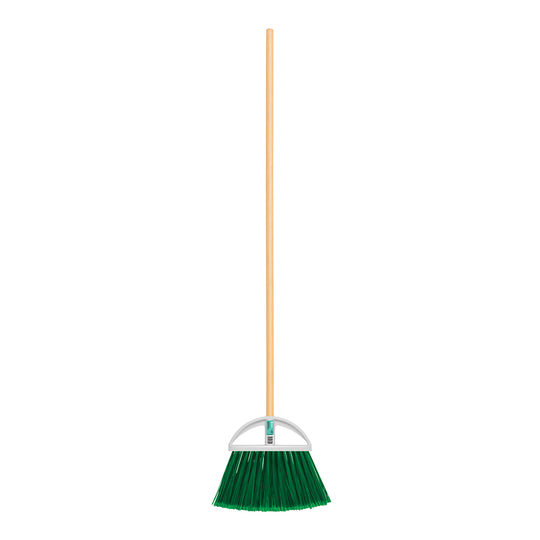 ES-250A Escoba grande tipo abanico, cerdas de PVC, bastón de madera