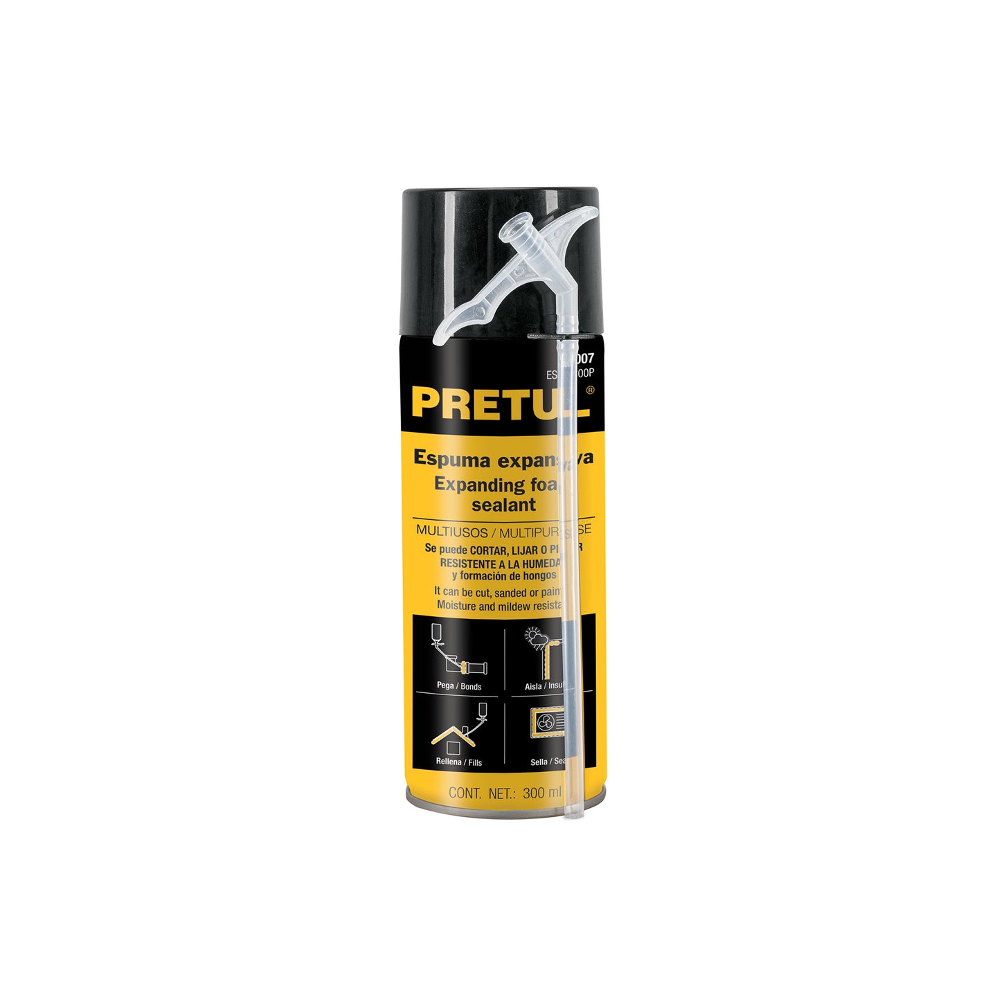 ESEX-300P Espuma expansiva de poliuretano, 300 ml, PRETUL
