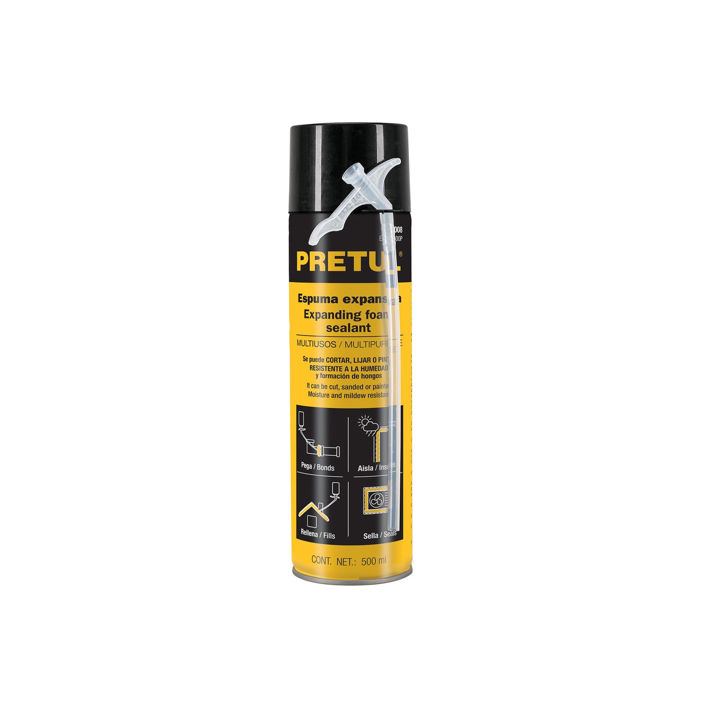 ESEX-500P Espuma expansiva de poliuretano, 500 ml, PRETUL
