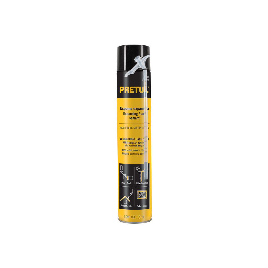 ESEX-750P Espuma expansiva de poliuretano, 750 ml, PRETUL