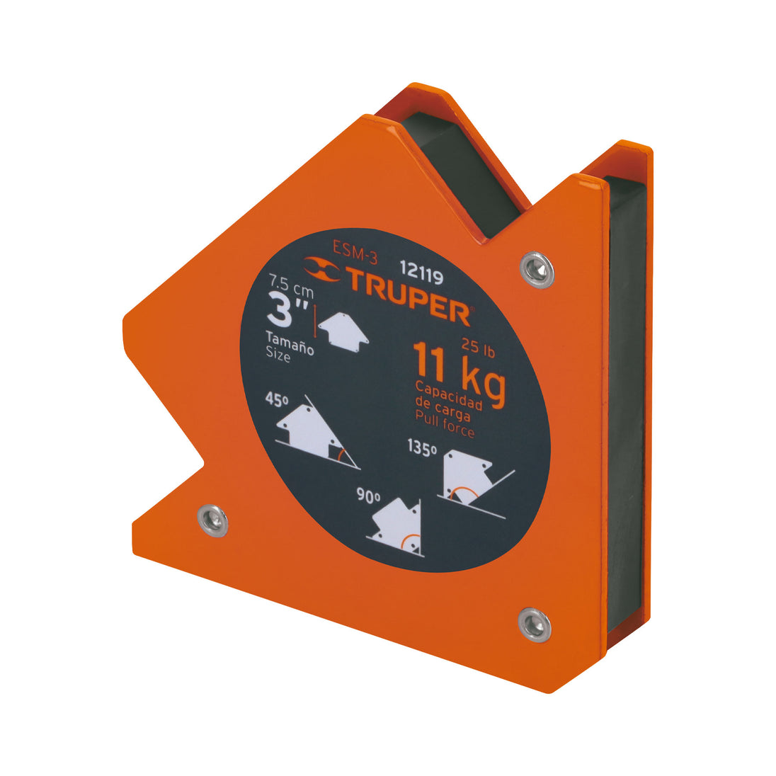 ESM-3 Escuadra magnética para soldar de 3", carga 11 kg, TRUPER