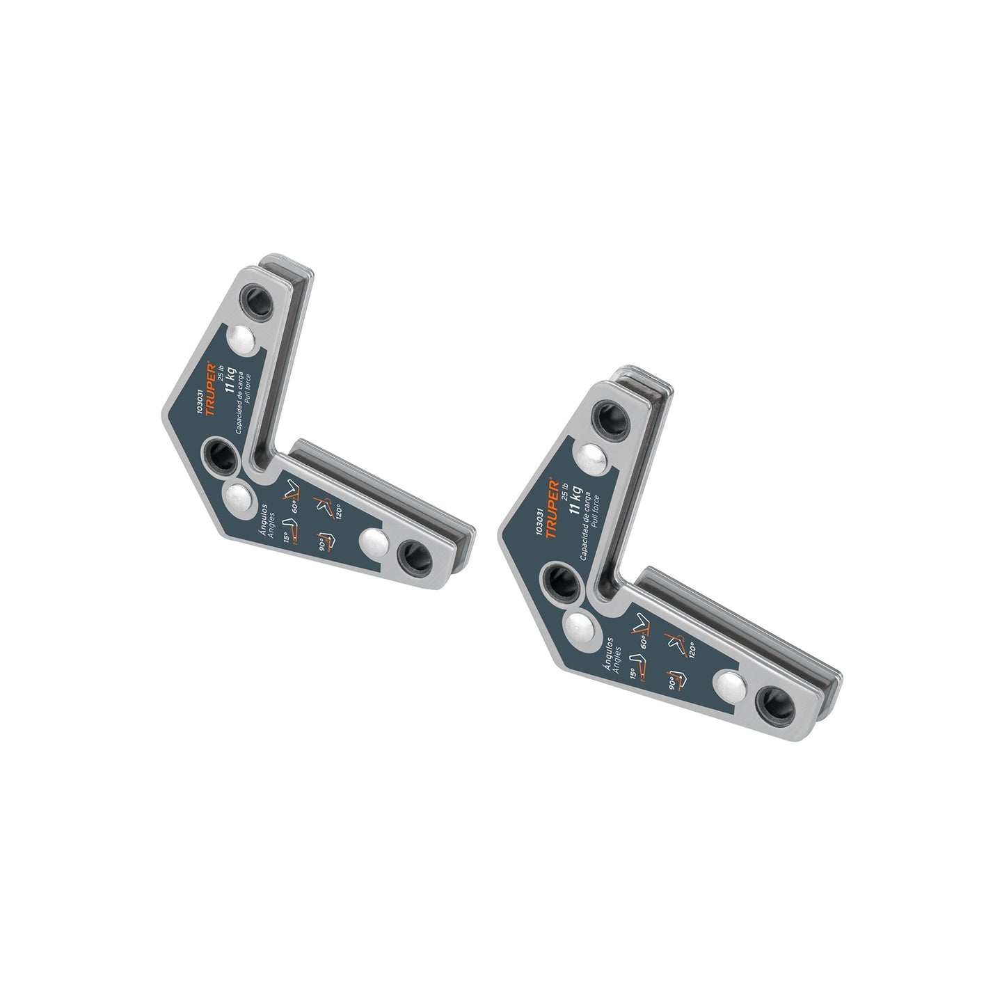 ESM-32 2 Escuadras magnéticas esquineras 2-3/4" carga 11 kg, TRUPER