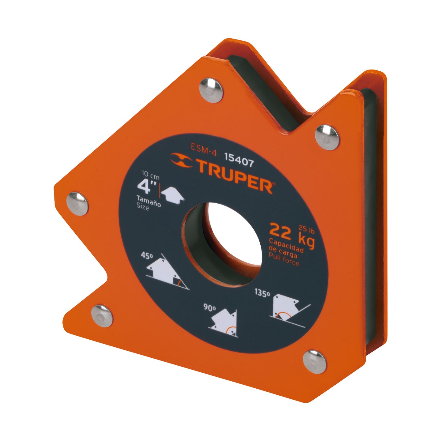 ESM-4 Escuadra magnética para soldar de 4", carga 22 kg, TRUPER