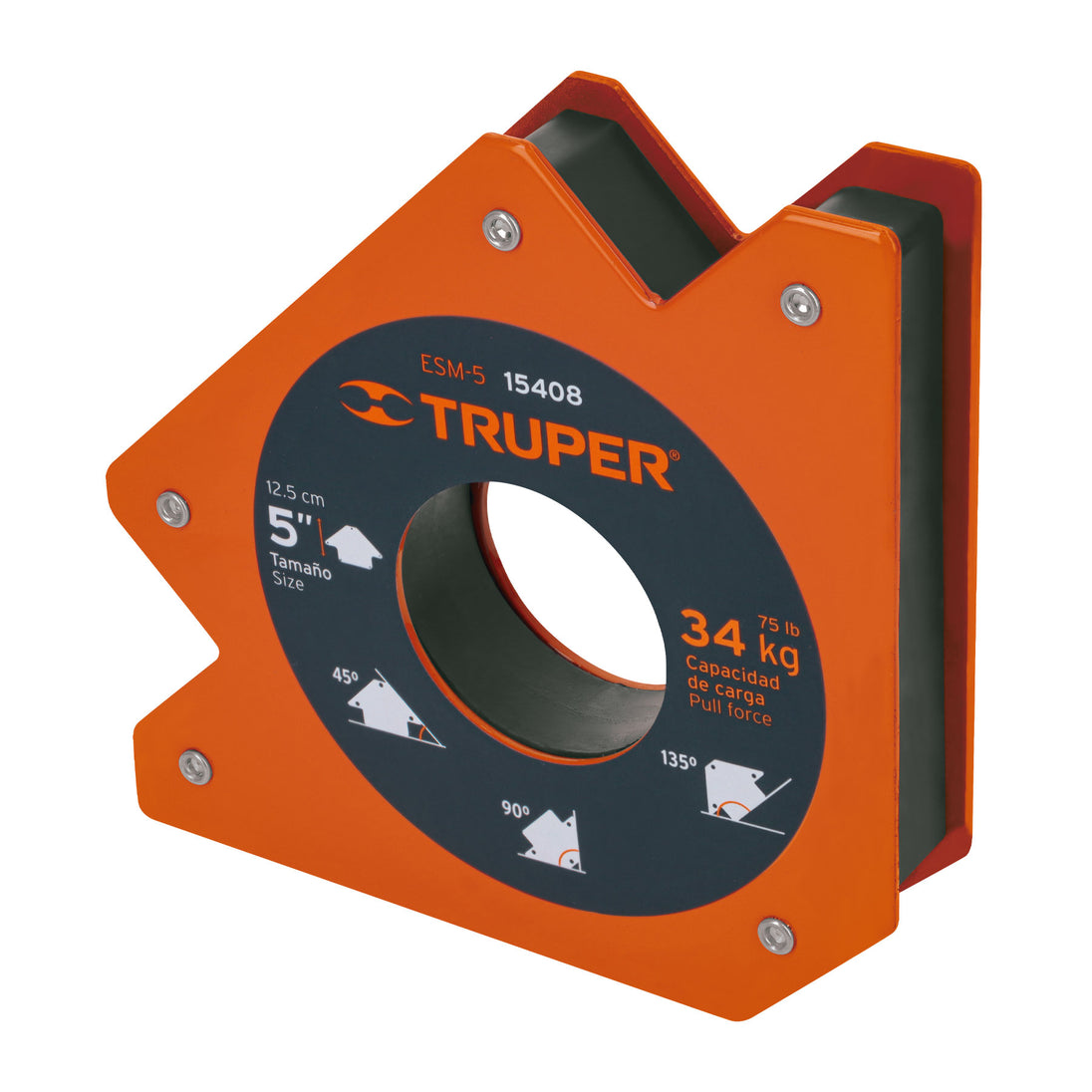 ESM-5 Escuadra magnética para soldar de 5", carga 34 kg, TRUPER