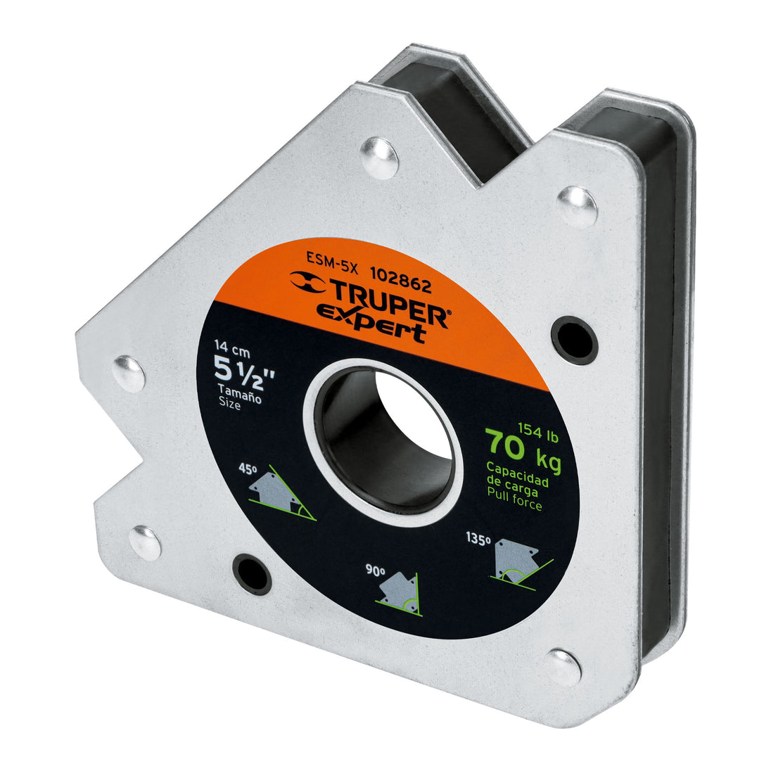 ESM-5X Escuadra magnética para soldar de 5-1/2" carga 70 kg, EXPERT