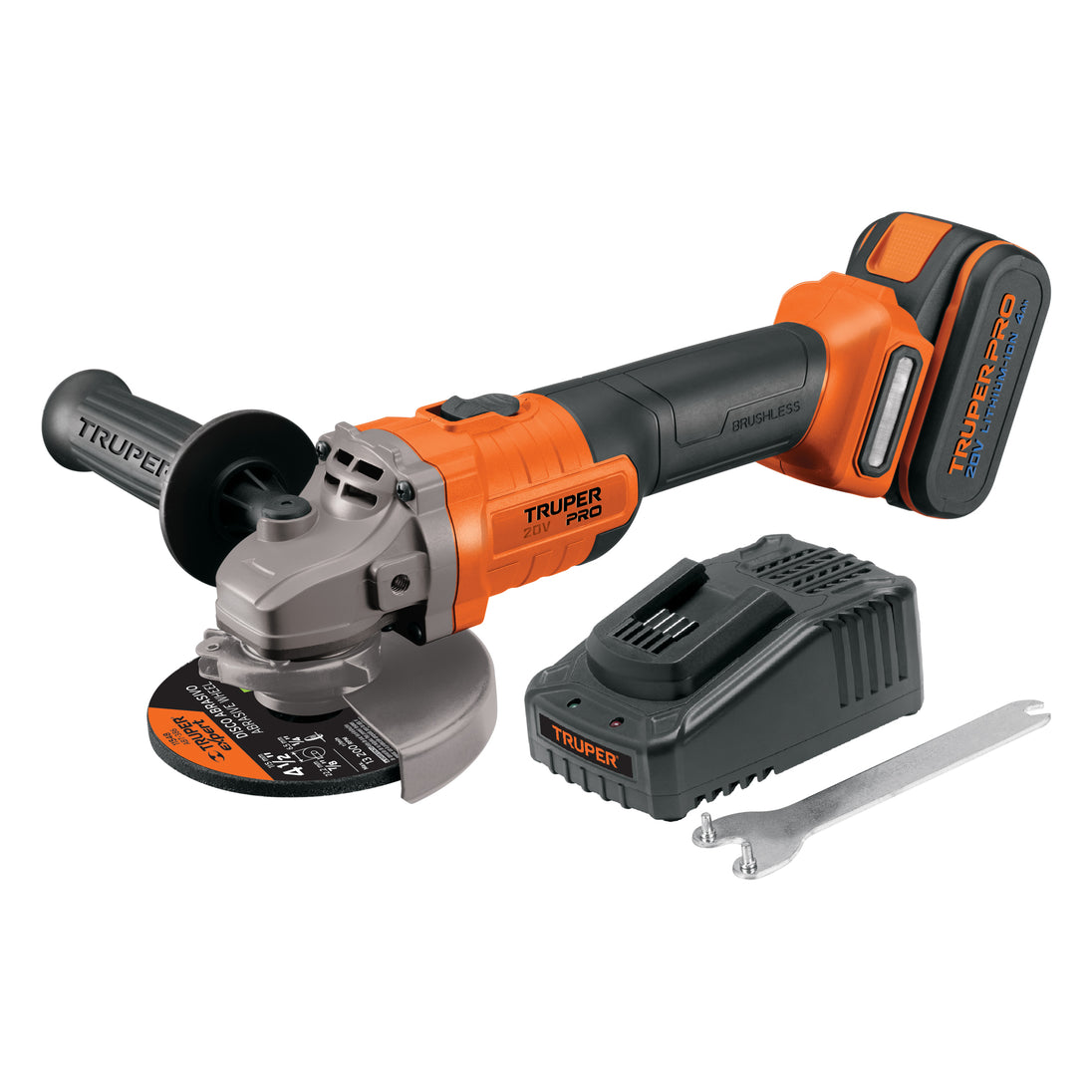 ESMI-20A Esmeriladora 4-1/2", 20V, 1 batería 4Ah, TRUPER PRO