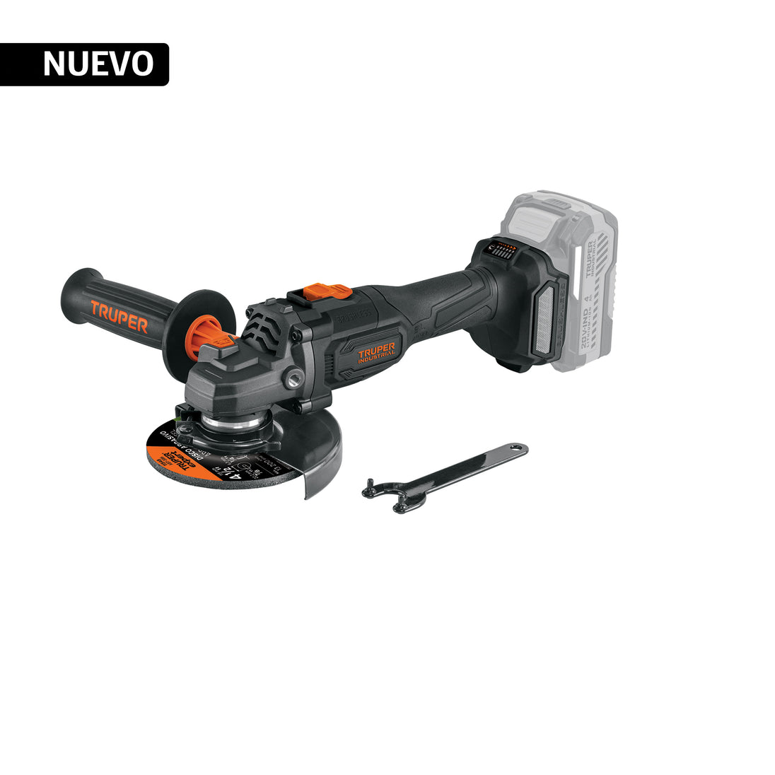 Esmeriladora Inalámbrica Truper 20V Brushless 4-1/2" 4Ah N20-ESM-0