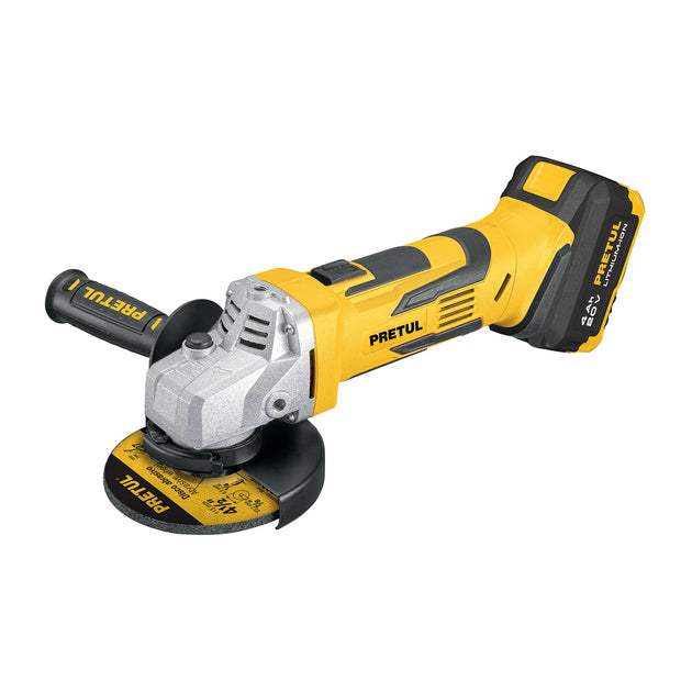 ESMI-20P Esmeriladora 4-1/2", 20V, 1 batería 4Ah, PRETUL
