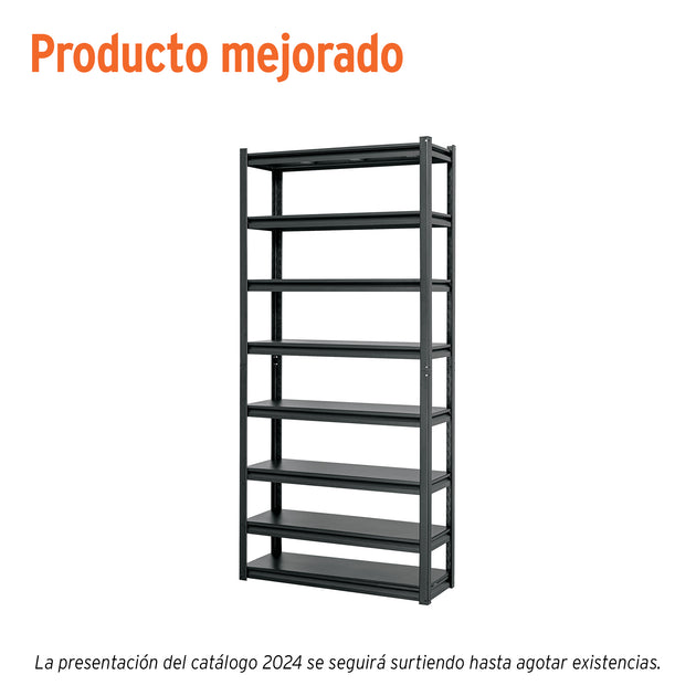 ESTM-830 Estante metálico 8 repisas capacidad 80 Kg,180x30x85, TRUPER