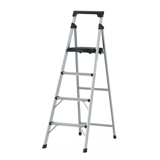ESTU-4A Escalera tubular plegable, 4 peldaños, aluminio, Truper