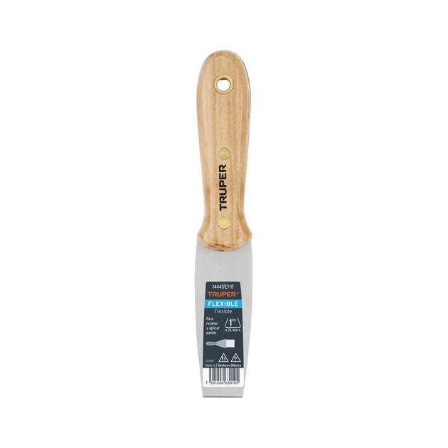 ET-1F Espátula flexible 1" con mango de madera, Truper