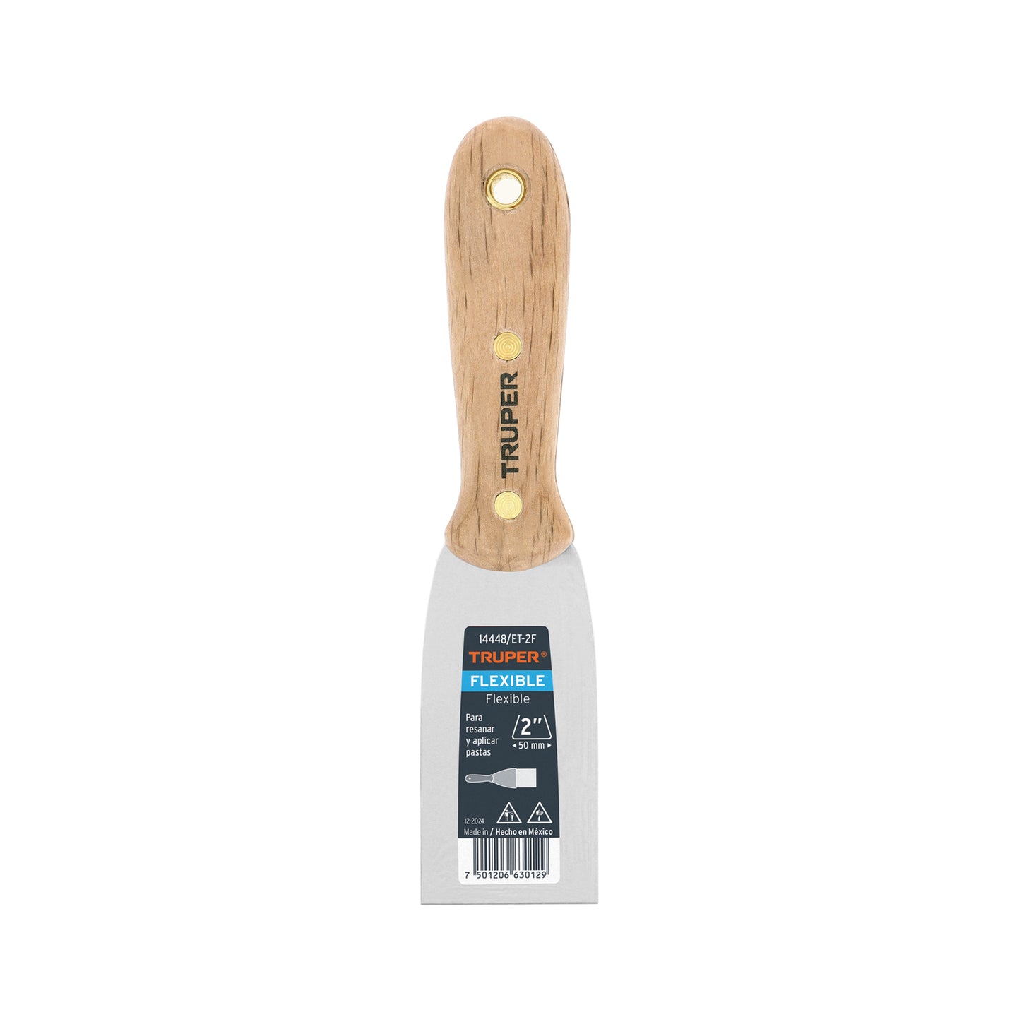 ET-2F Espátula flexible 2" con mango de madera, Truper