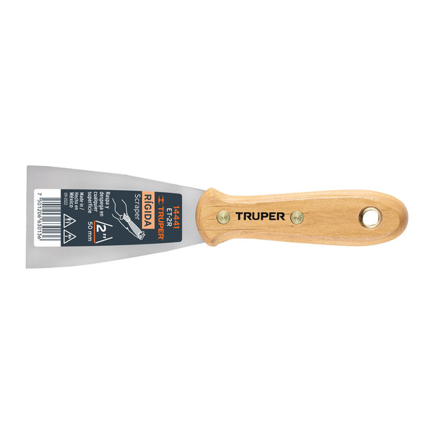 ET-2R Espátula rígida 2" con mango de madera, Truper