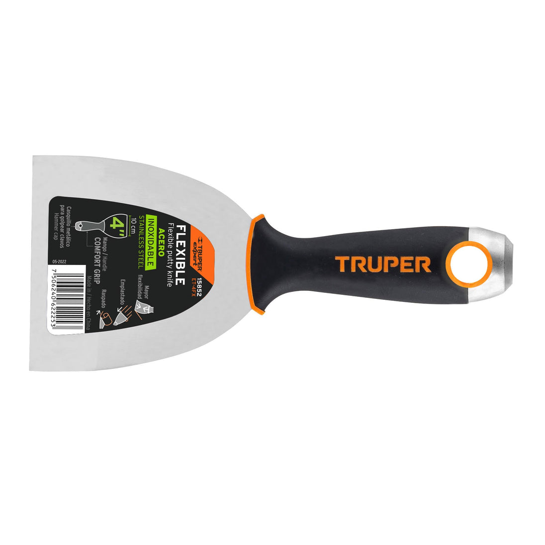 ET-4FX Espátula flexible 4" acero inoxidable, Comfort Grip, EXPERT
