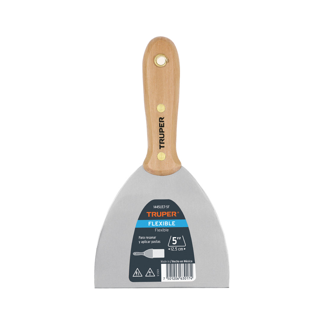 ET-5F Espátula flexible 5" con mango de madera, Truper