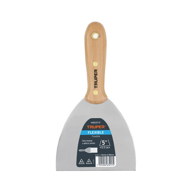 ET-5F Espátula flexible 5" con mango de madera, Truper