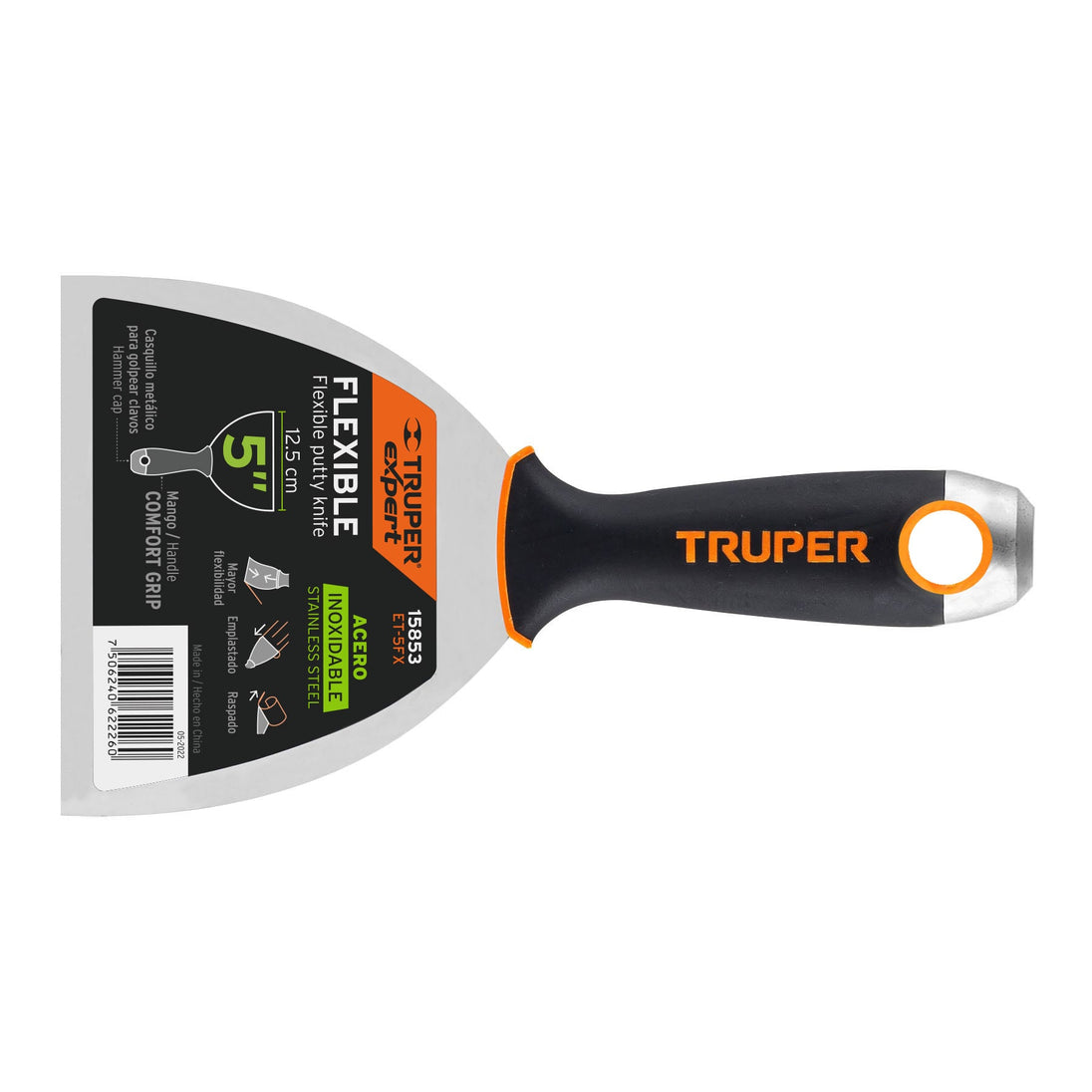 ET-5FX Espátula flexible 5" acero inoxidable, Comfort Grip, EXPERT