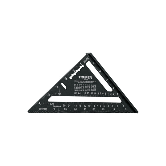 ET-7AN Escuadra 7", aluminio color negro, para muro de yeso, TRUPER