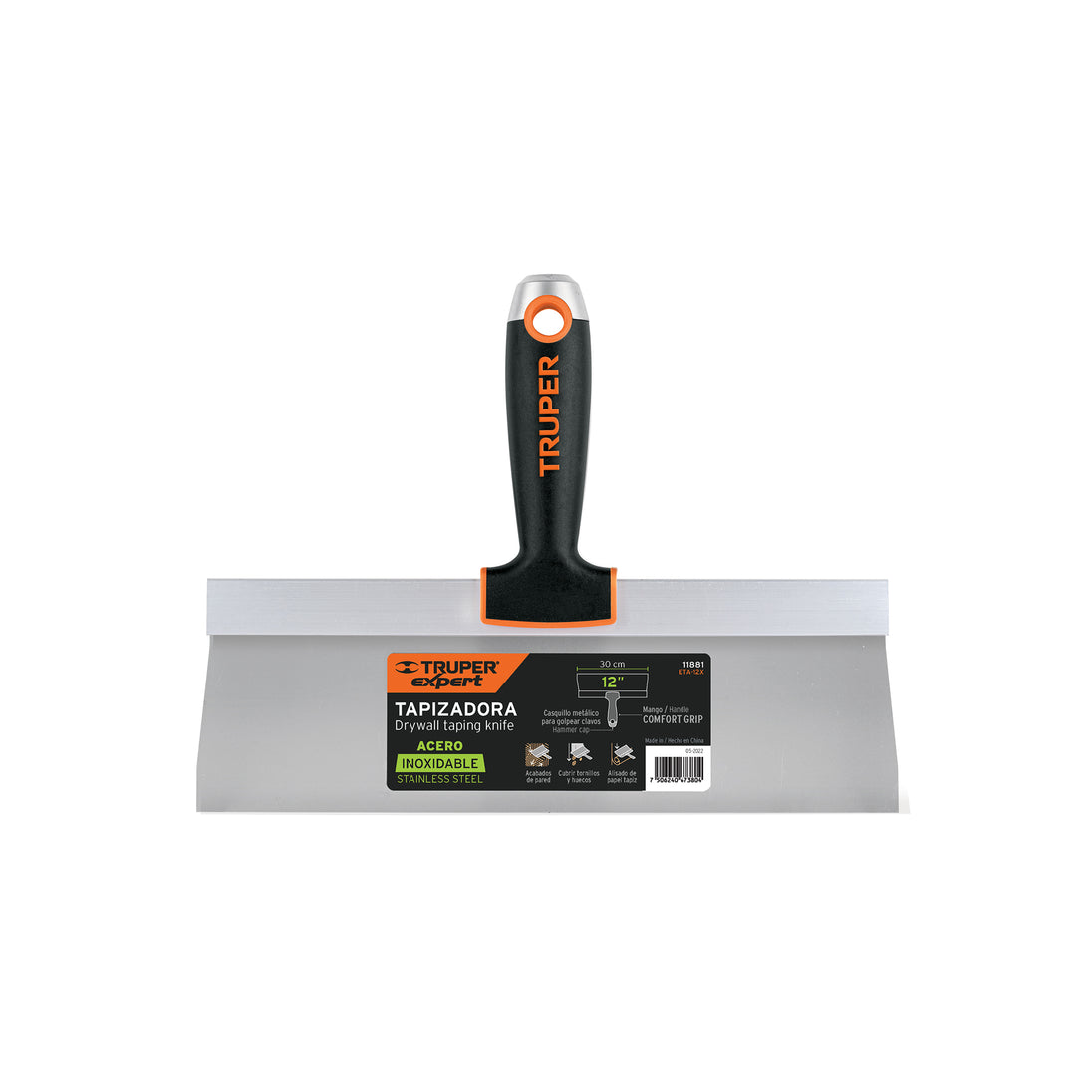 ETA-12X Espátula tapizadora de 12" acero inoxidable, Truper Expert