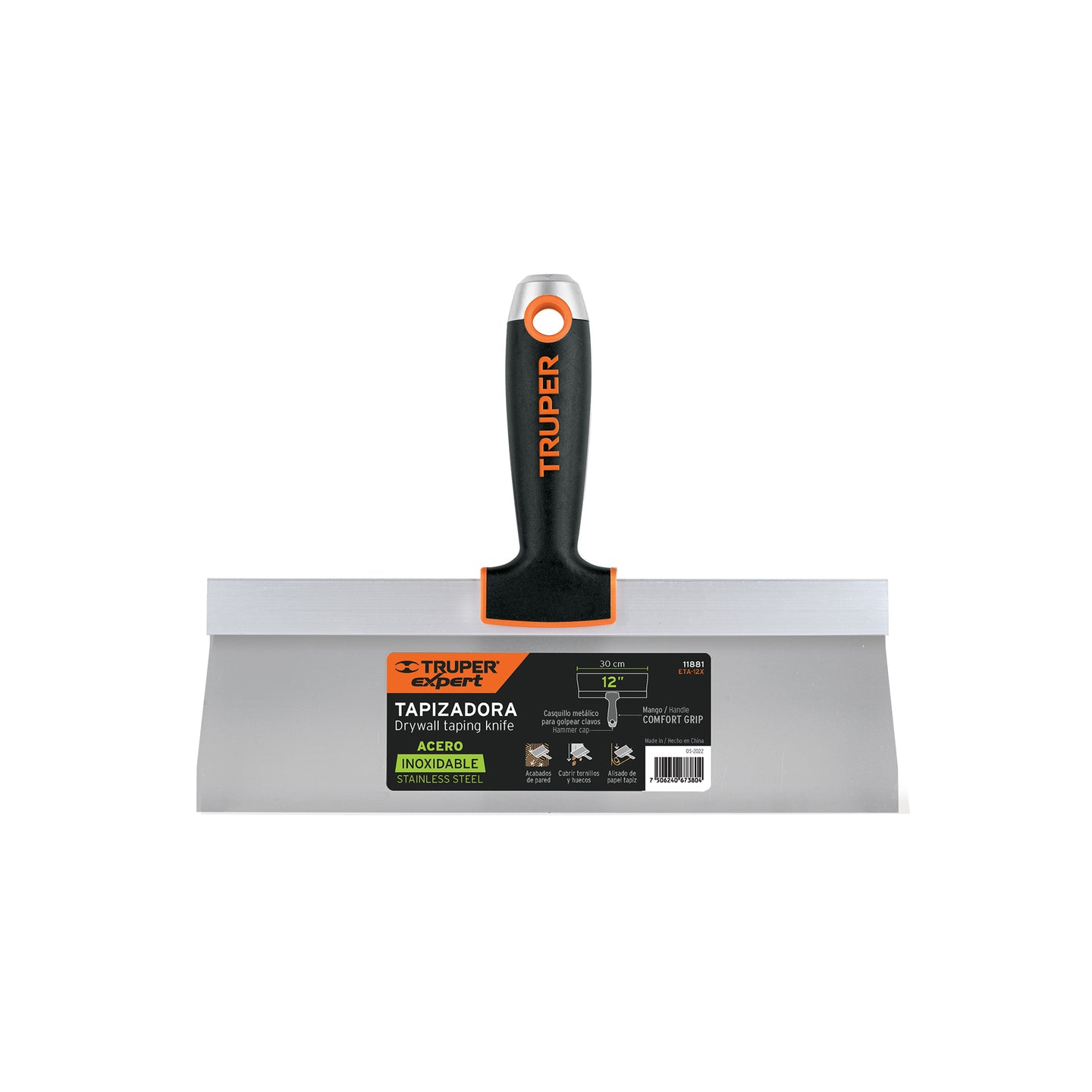 ETA-12X Espátula tapizadora de 12" acero inoxidable, Truper Expert