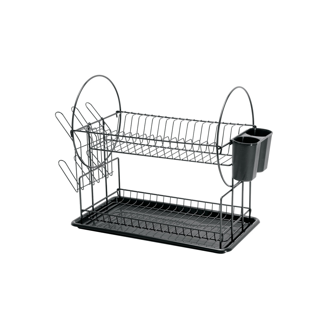 ETR-3 Escurridor negro de acero con 2 niveles para trastes